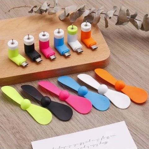 Вентилятор Mini, чорний, мобільний, USB тип-C Прев'ю 1