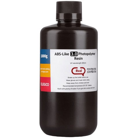 Фотополимерная смола для 3D-принтера ELEGOO ABS-образная 3.0, Red, 1 кг Превью 3