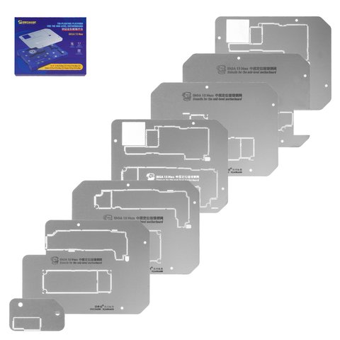 Conjunto para reballing BGA Mechanic iBGA 13 Max, para reparar placas base, 14 in 1 Vista previa  2