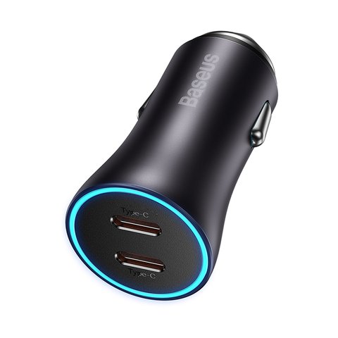 Car Charger Baseus Golden Contactor Pro, (gray, Quick Charge, 40 W, 5 A, 2 outputs, 12-24 V) #CGJP000013 Preview 1