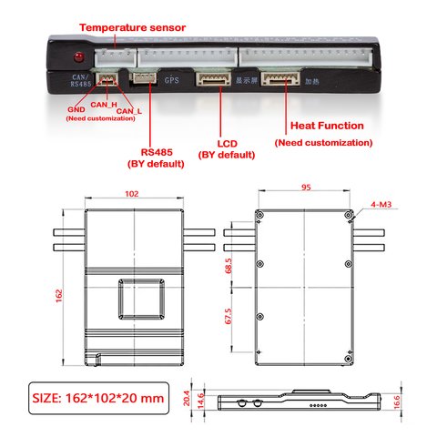 BMS Controller JIKONG JK-B2A20S20P, (200 A, for LiFePO4/Li-ion/LTO batteries) Preview 4