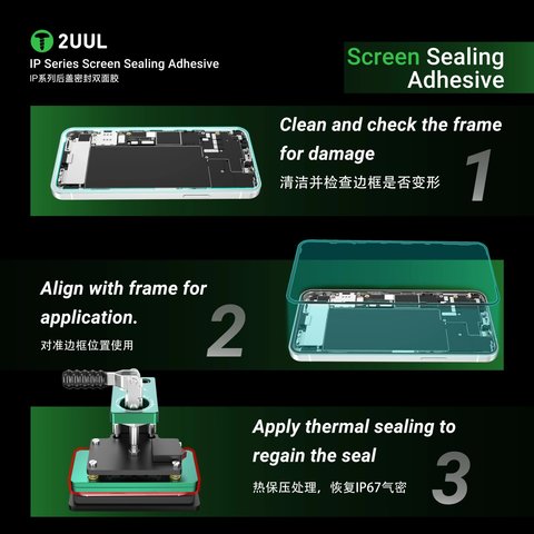 Etiqueta de pantalla 2UUL SA15PS puede usarse con Apple iPhone 15 Plus, 5 uds., adhesive Vista previa  2