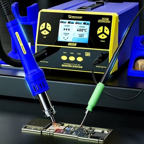 Estación de soldadura de aire caliente Mechanic 861DS, compresor Vista previa  1