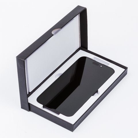 Pantalla LCD puede usarse con iPhone 15, negro, con marco, HC, (OLED), GX OEM hard Vista previa  2