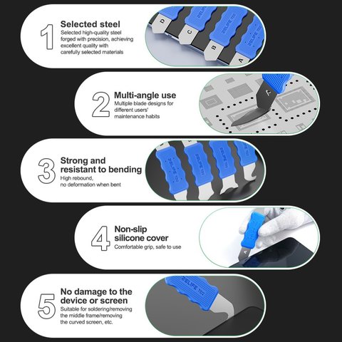 Espátula RELIFE TD2-A, para desensamblar dispositivos móviles, metal Vista previa  4