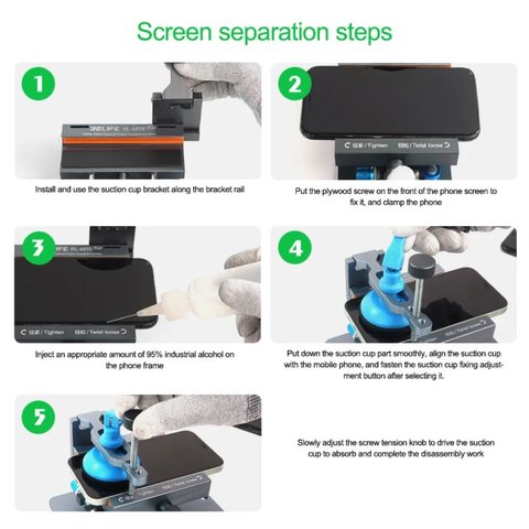 Держатель RELIFE RL-601S Plus, для ремонта мобильных устройств, универсальный, 360° Превью 2