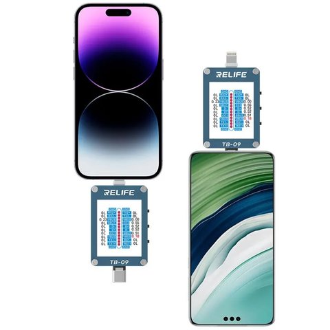 Тест-кабель для перевірки конектора зарядки RELIFE TB-09, USB тип-C, Lightning Прев'ю 1